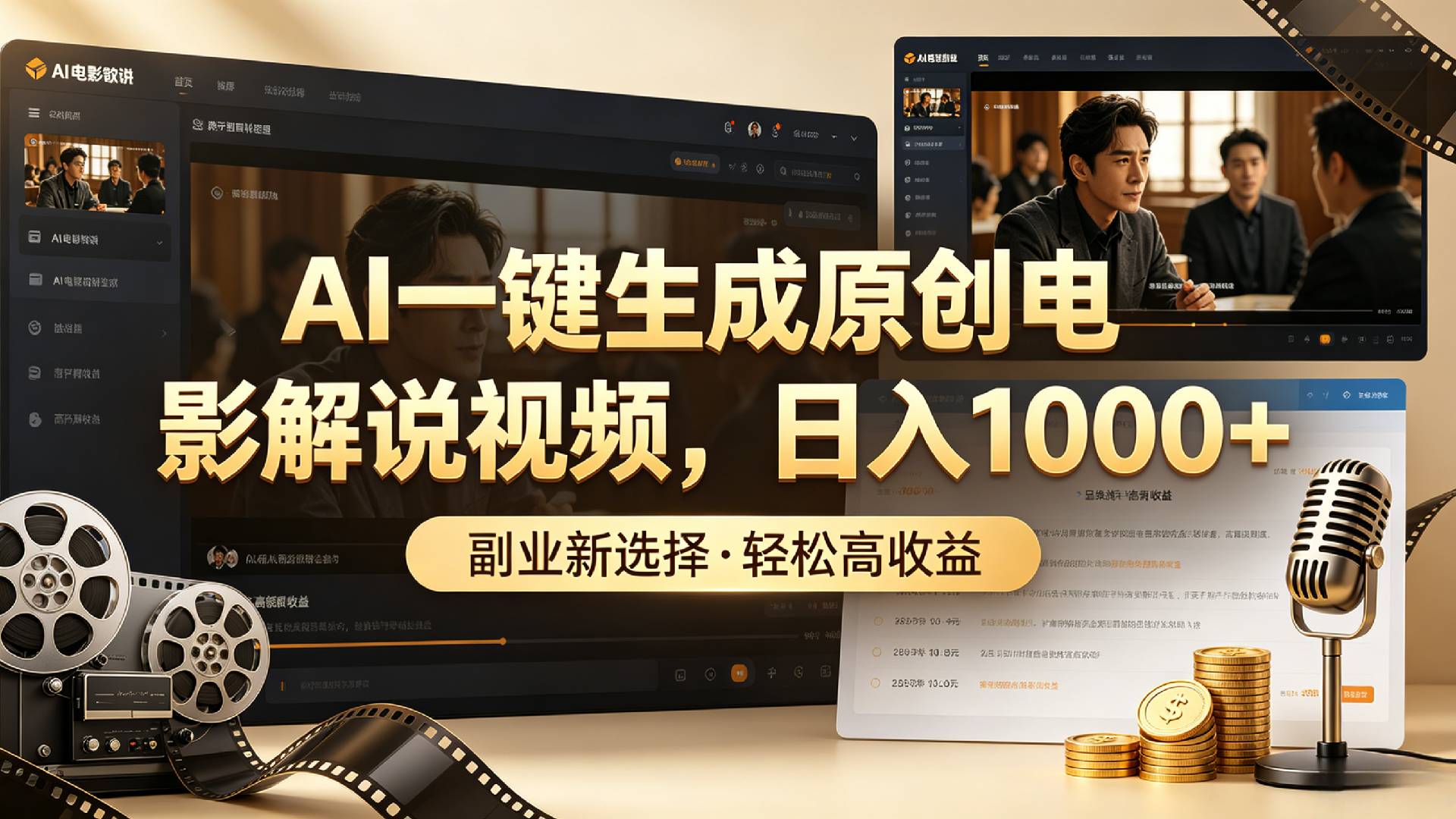 AI一键生成原创电影解说视频，日入1000+！-云峥科技网