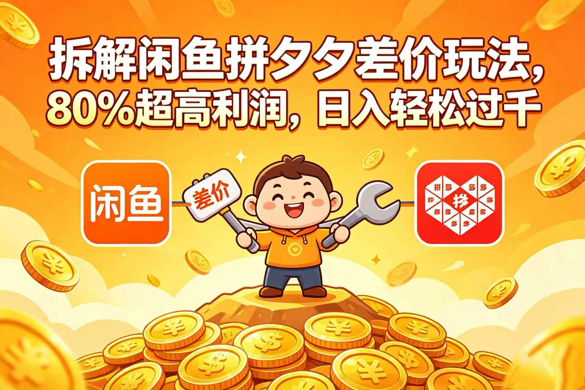 拆解闲鱼拼夕夕差价玩法，80% 超高利润，日入轻松过千-云峥科技网